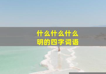 什么什么什么明的四字词语