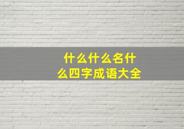 什么什么名什么四字成语大全