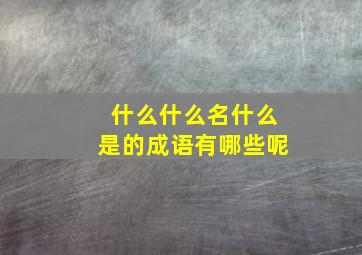 什么什么名什么是的成语有哪些呢