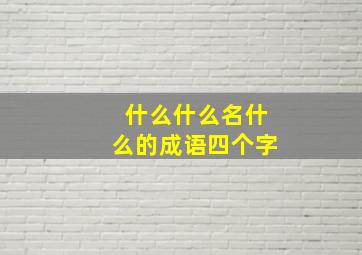 什么什么名什么的成语四个字