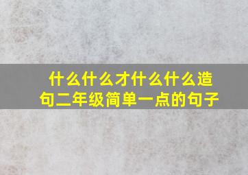 什么什么才什么什么造句二年级简单一点的句子