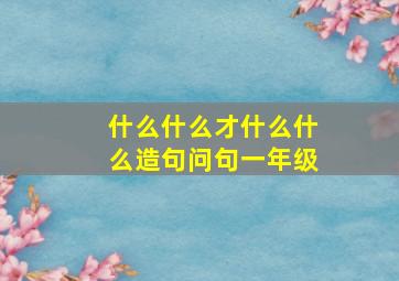 什么什么才什么什么造句问句一年级