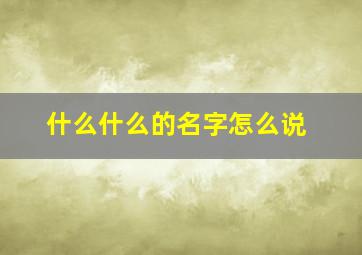 什么什么的名字怎么说