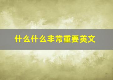 什么什么非常重要英文