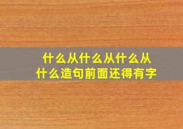 什么从什么从什么从什么造句前面还得有字