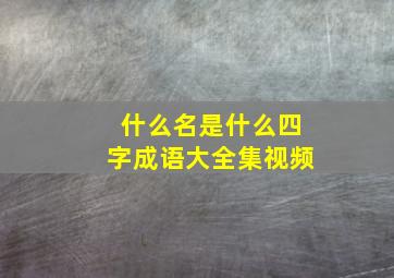 什么名是什么四字成语大全集视频