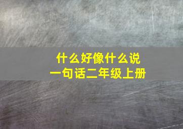 什么好像什么说一句话二年级上册