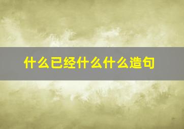 什么已经什么什么造句