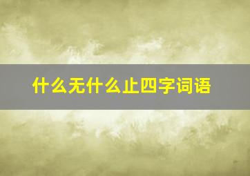 什么无什么止四字词语