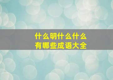 什么明什么什么有哪些成语大全