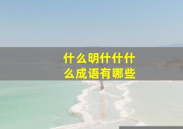 什么明什什什么成语有哪些