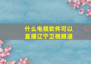 什么电视软件可以直播辽宁卫视频道