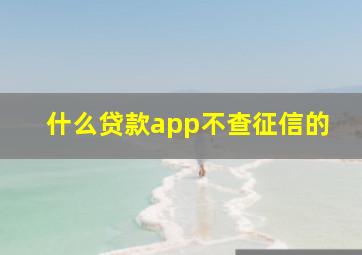 什么贷款app不查征信的