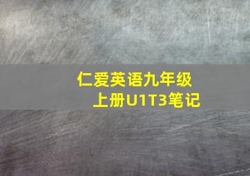 仁爱英语九年级上册U1T3笔记