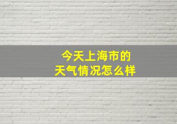 今天上海市的天气情况怎么样