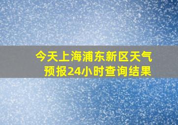 今天上海浦东新区天气预报24小时查询结果