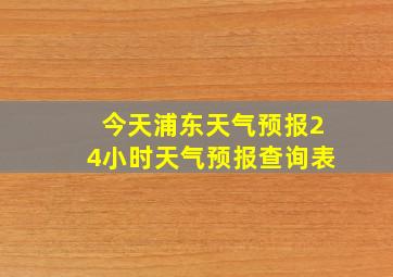 今天浦东天气预报24小时天气预报查询表