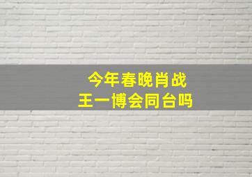 今年春晚肖战王一博会同台吗