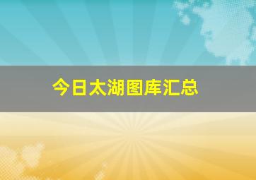 今日太湖图库汇总