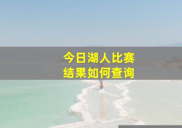 今日湖人比赛结果如何查询