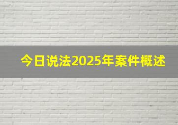 今日说法2025年案件概述