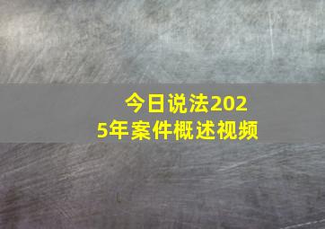 今日说法2025年案件概述视频