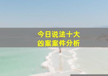 今日说法十大凶案案件分析