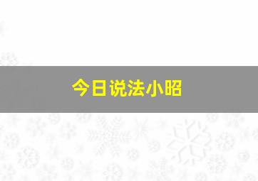 今日说法小昭