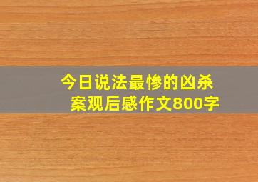 今日说法最惨的凶杀案观后感作文800字