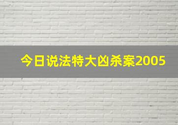 今日说法特大凶杀案2005