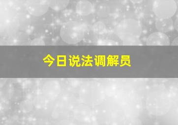 今日说法调解员