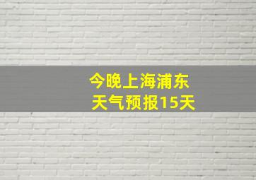 今晚上海浦东天气预报15天