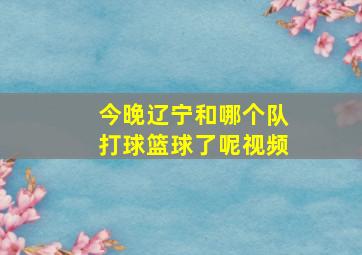 今晚辽宁和哪个队打球篮球了呢视频