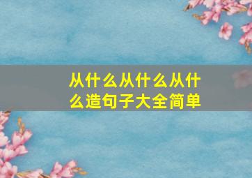 从什么从什么从什么造句子大全简单