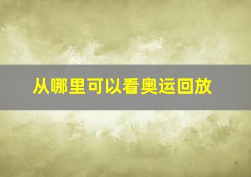 从哪里可以看奥运回放