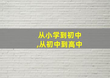 从小学到初中,从初中到高中