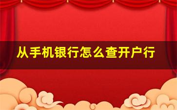 从手机银行怎么查开户行