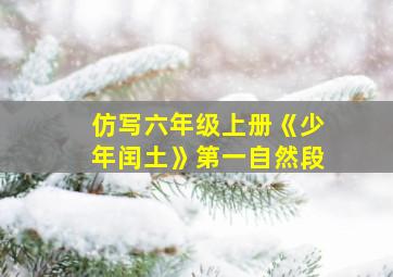 仿写六年级上册《少年闰土》第一自然段