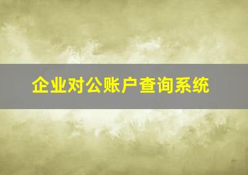 企业对公账户查询系统