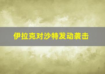 伊拉克对沙特发动袭击