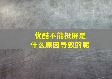 优酷不能投屏是什么原因导致的呢