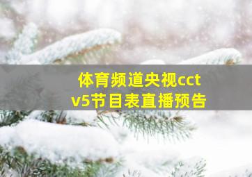 体育频道央视cctv5节目表直播预告