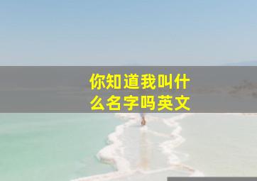 你知道我叫什么名字吗英文