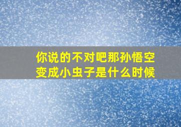 你说的不对吧那孙悟空变成小虫子是什么时候