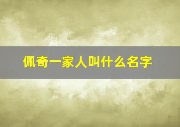 佩奇一家人叫什么名字