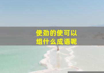 使劲的使可以组什么成语呢