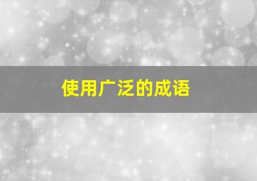 使用广泛的成语