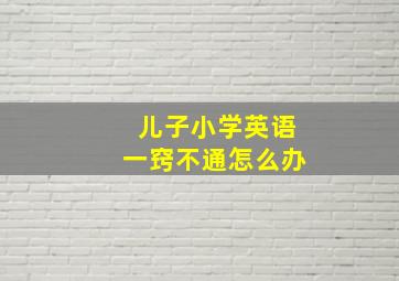 儿子小学英语一窍不通怎么办