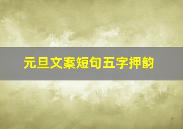 元旦文案短句五字押韵