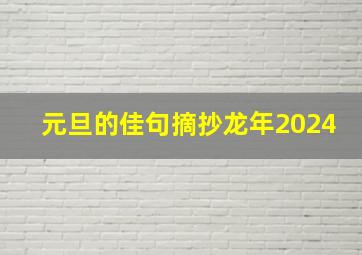 元旦的佳句摘抄龙年2024